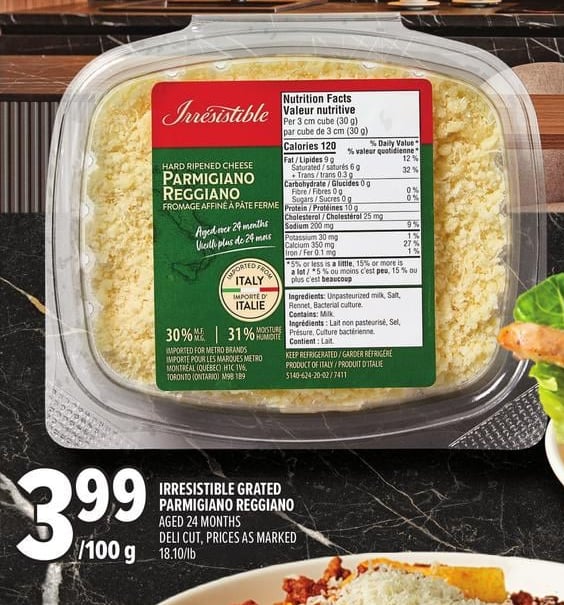 IRRESISTIBLE GRATED PARMIGIANO REGGIANO