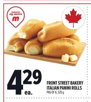 FRONT STREET BAKERY ITALIAN PANINI ROLLS