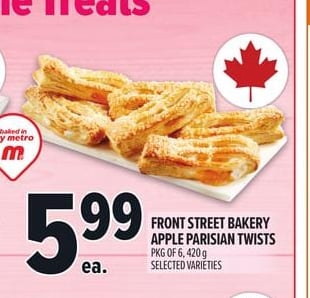 FRONT STREET BAKERY APPLE PARISIAN TWISTS