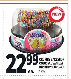 CRUMBS BAKESHOP COLOSSAL VANILLA BIRTHDAY CUPCAKE