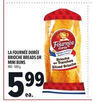 LA FOURNÉE DORÉE BRIOCHE BREADS OR MINI BUNS