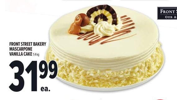FRONT STREET BAKERY MASCARPONE VANILLA CAKE