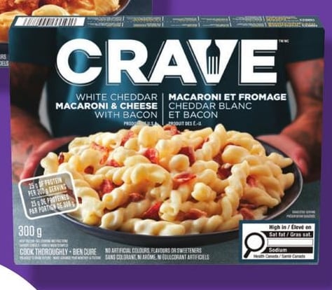 CRAVE WHITE CHEDDAR MACARONI & CHEESE WITH BACON