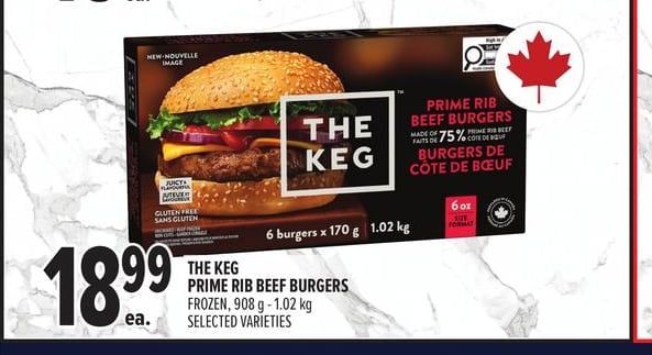 THE KEG PRIME RIB BEEF BURGERS