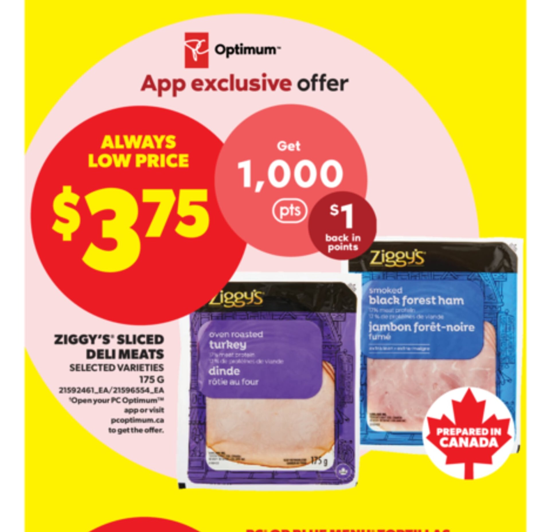 ZIGGY'S® SLICED DELI MEATS, 175 G