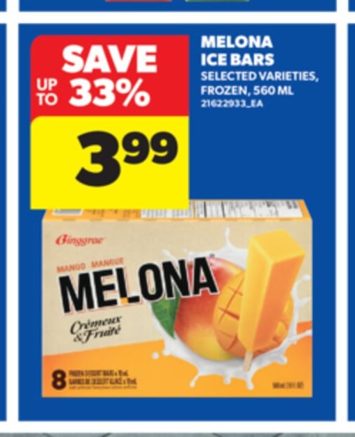 MELONA ICE BARS, 560 ML