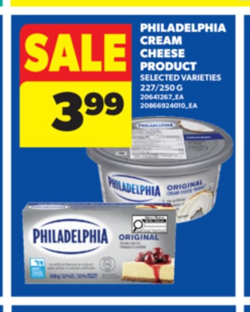 PHILADELPHIA CREAM CHEESE PRODUCT, 227/250 G