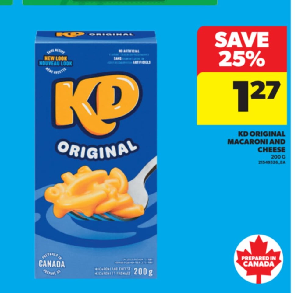 KD ORIGINAL MACARONI AND CHEESE, 200 G