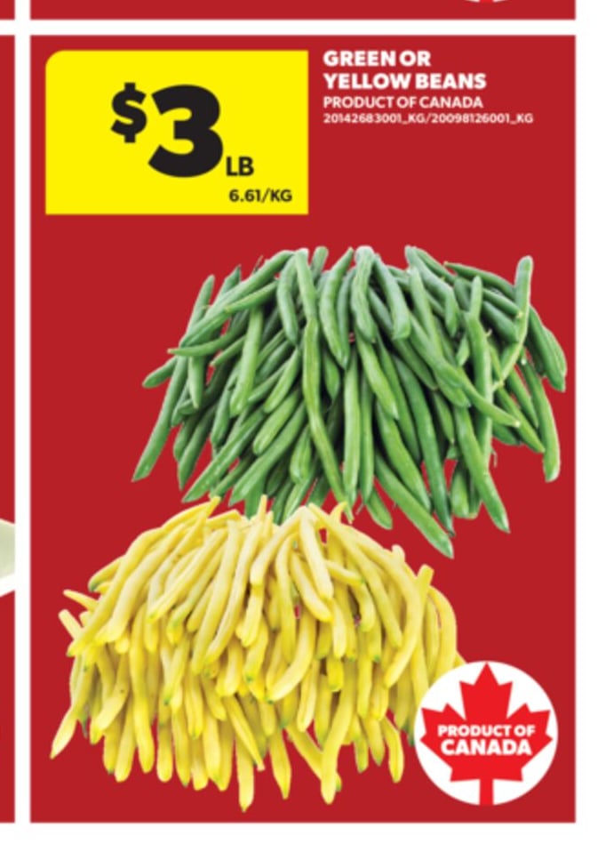 GREEN OR YELLOW BEANS