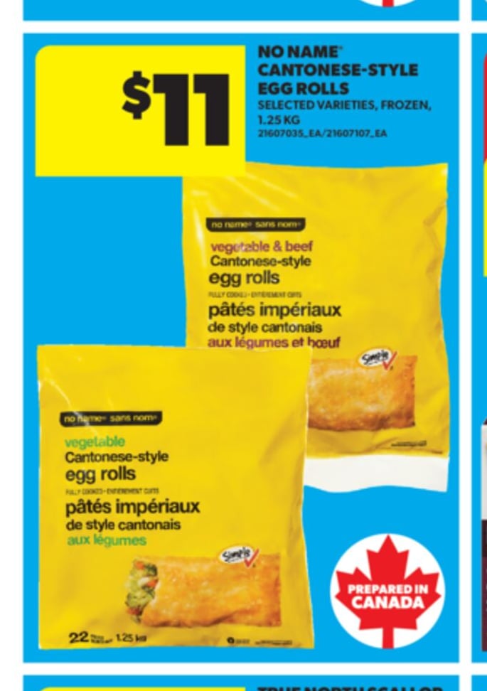 NO NAME CANTONESE-STYLE EGG ROLLS, 1.25 KG
