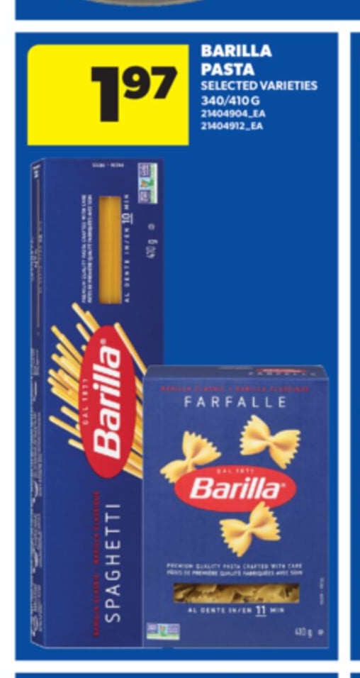 BARILLA PASTA, 340/410 G
