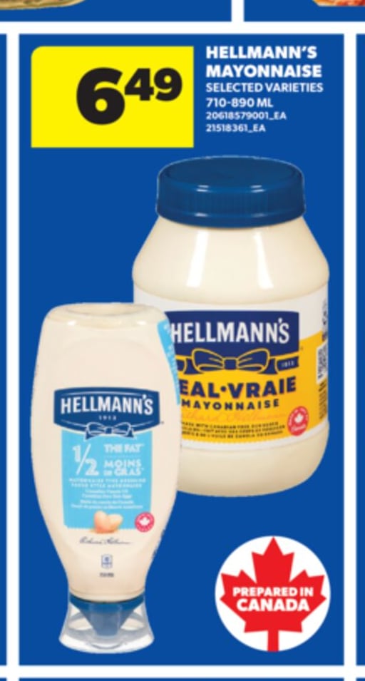 HELLMANN'S MAYONNAISE, 710-890 ML