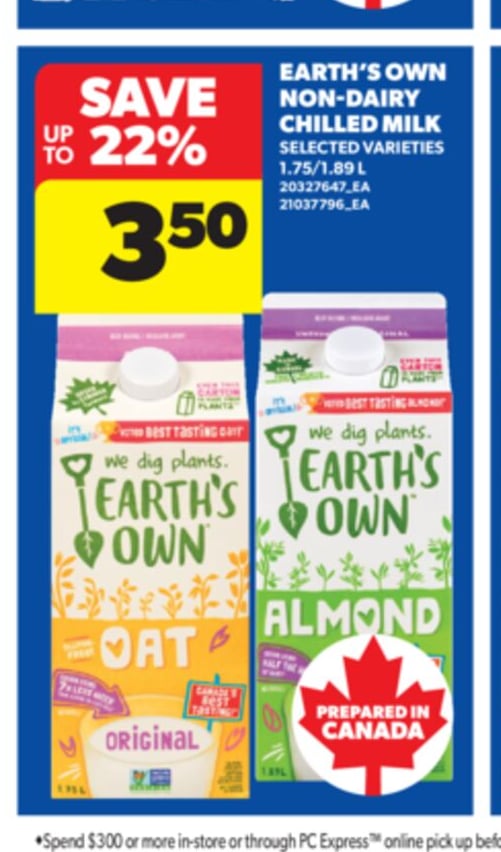 EARTH'S OWN NON-DAIRY CHILLED MILK, 1.75 L