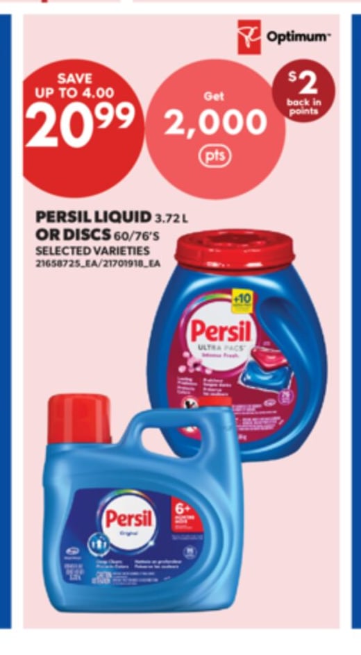 PERSIL LIQUID, 3.72 L OR DISCS, 60/76'S