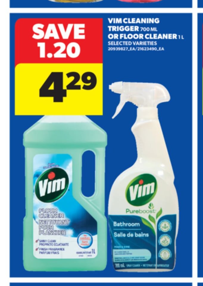 VIM CLEANING TRIGGER, 700 ML OR FLOOR CLEANER, 1 L