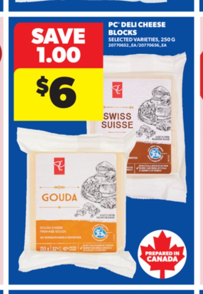 PC DELI CHEESE BLOCKS, 250 G