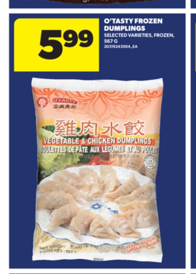 O'TASTY FROZEN DUMPLINGS, 567 G