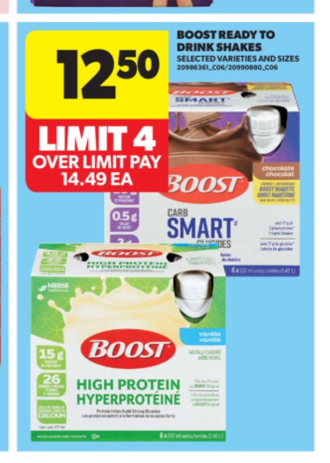 BOOST READY TO DRINK SHAKES