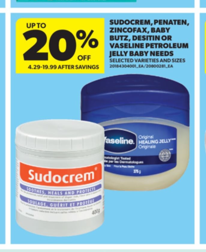 SUDOCREM, PENATEN, ZINCOFAX, BABY BUTZ, DESITIN OR VASELINE PETROLEUM JELLY BABY NEEDS