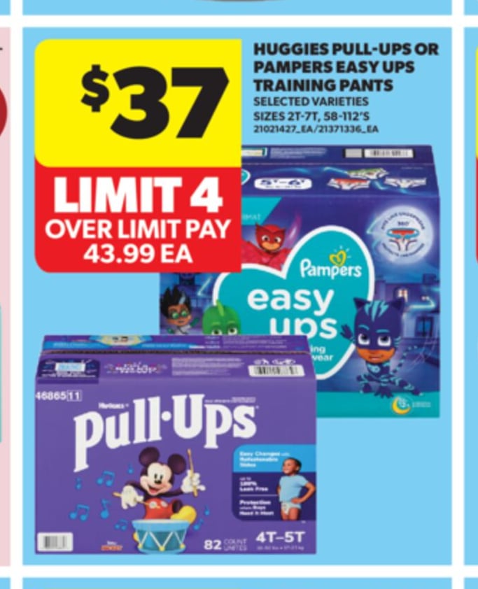 HUGGIES PULL-UPS OR PAMPERS EASY UPS TRAINING PANTS, 4T-5T, 82 COUNT