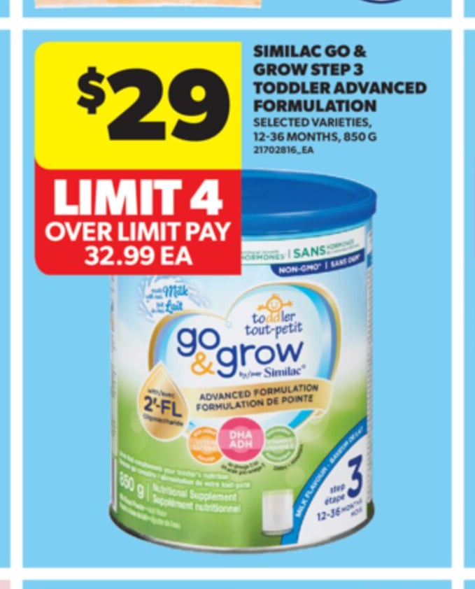 SIMILAC GO & GROW STEP 3 TODDLER ADVANCED FORMULATION, 12-36 MONTHS, 850 G