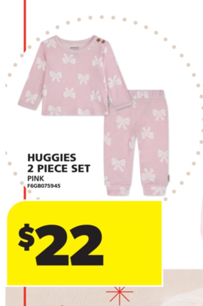 HUGGIES 2 PIECE SET PINK