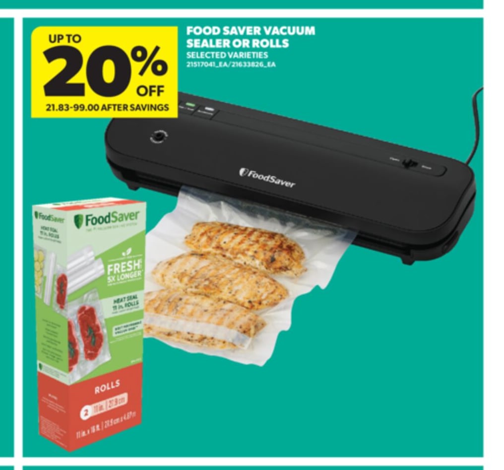 FOOD SAVER VACUUM SEALER OR ROLLS
