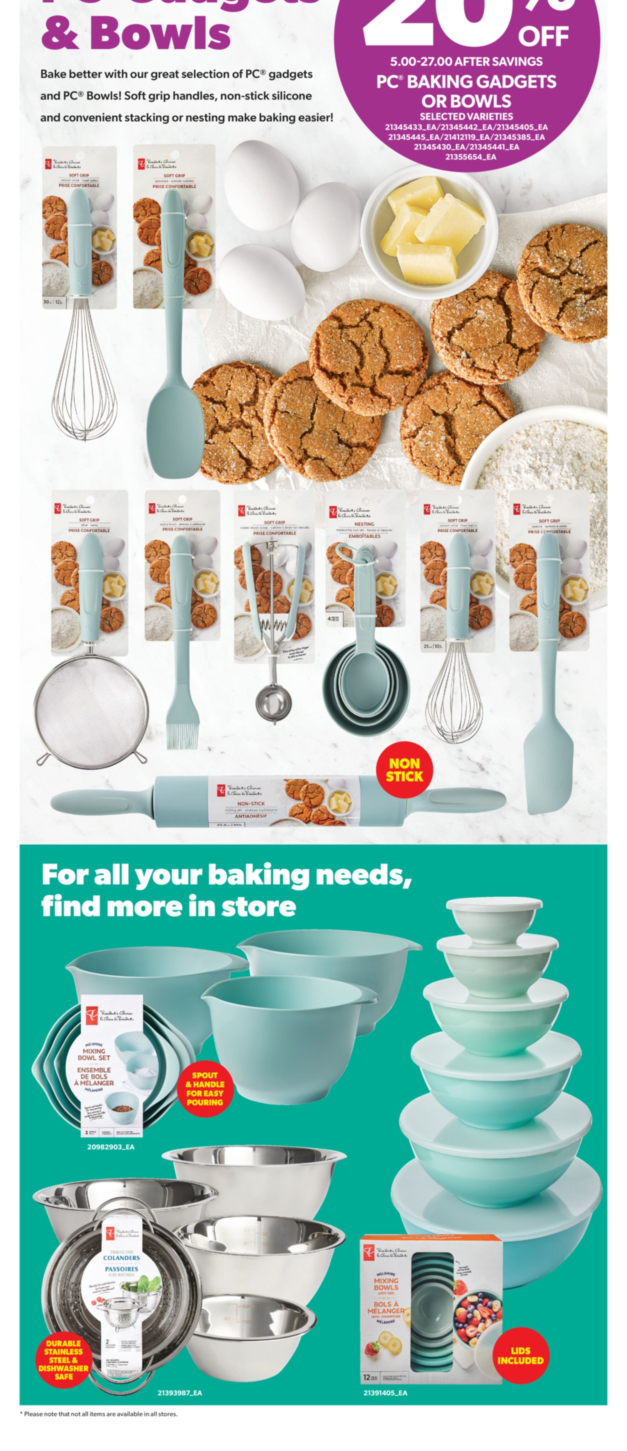 PC® BAKING GADGETS OR BOWLS