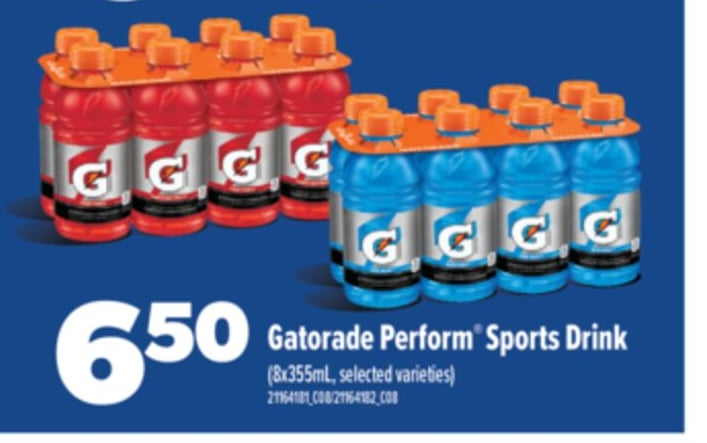 GATORADE PERFORM® SPORTS DRINK, 8X355ML