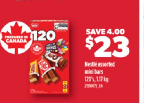 NESTLÉ ASSORTED MINI BARS, 120'S, 1.17 KG