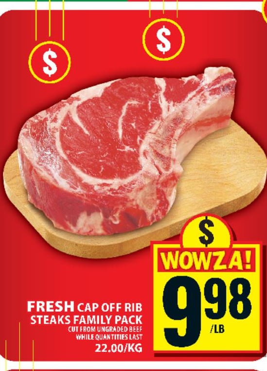 Fresh Cap Off Rib Steaks Family Pack