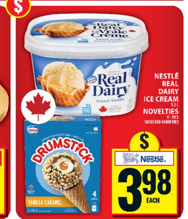 Nestlé Real Dairy Ice Cream or Novelties