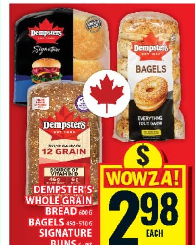 Dempster's Whole Grain Bread or Signature Buns