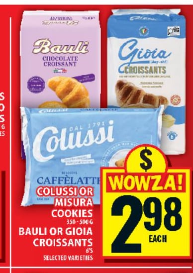 Bauli Orsini Croissants or Colussi or Misura Cookies