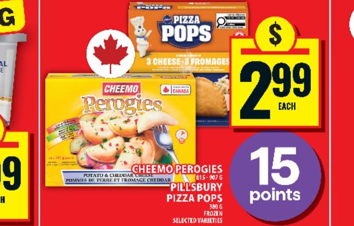 Cheemo Perogies or Pillsbury Pizza Pops