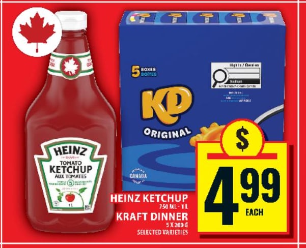 Heinz Ketchup or Kraft Dinner