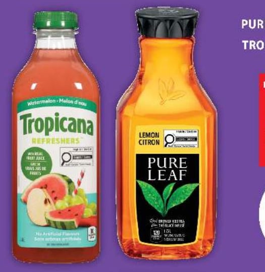 Pure Leaf Iced Tea or Tropicana Drinks