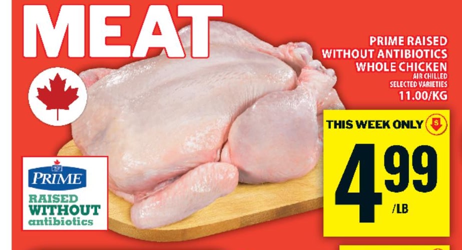 Prime Raised Without Antibiotics Whole Chicken