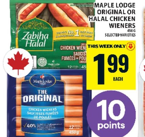 Maple Lodge Original or Halal Chicken Wieners