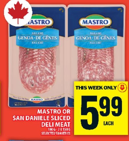 Mastro or San Daniele Sliced Deli Meat
