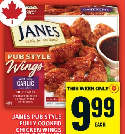 Janes Pub Style Fully Cooked Chicken Wings