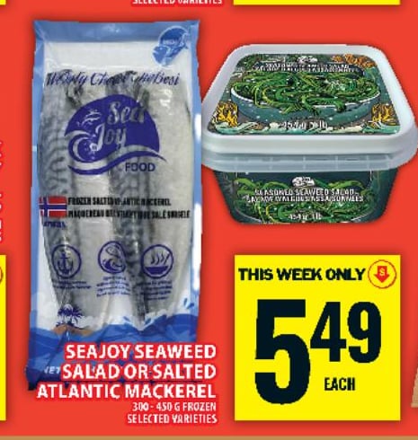 Seajoy Seaweed Salad or Salted Atlantic Mackerel