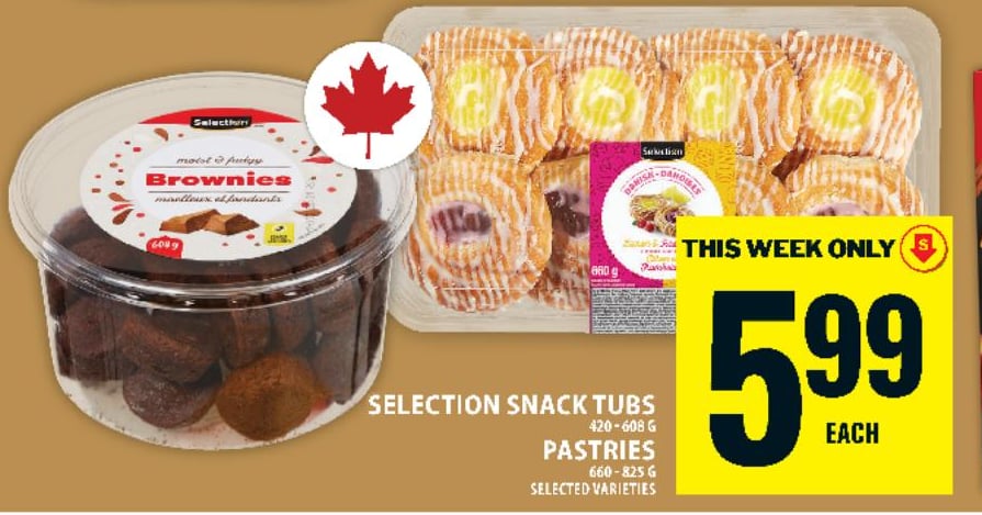 Selection Snack Tubs or Pastries
