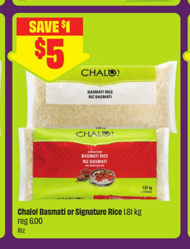 Chalo! Basmati or Signature Rice 1.81 kg