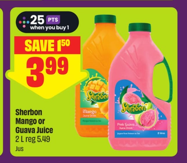 Sherbon Mango or Guava Juice 2 L