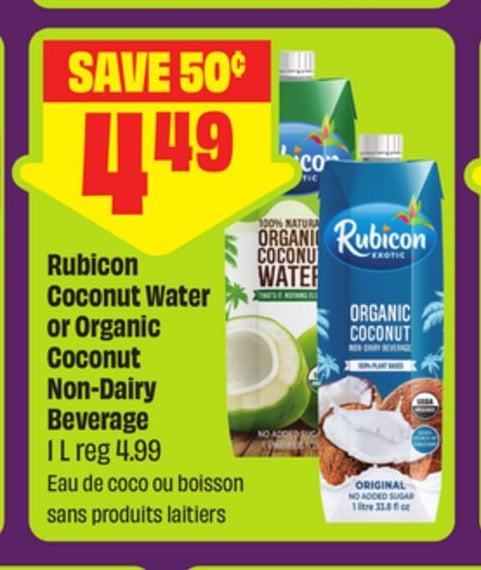 Rubicon Coconut Water or Organic Coconut Non-Dairy Beverage