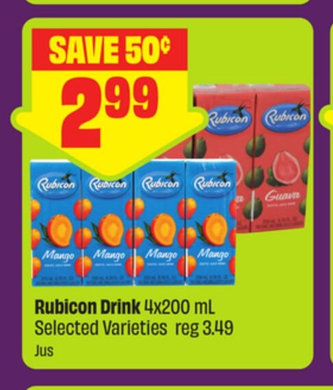 Rubicon Drink 4x200 mL Selected Varieties