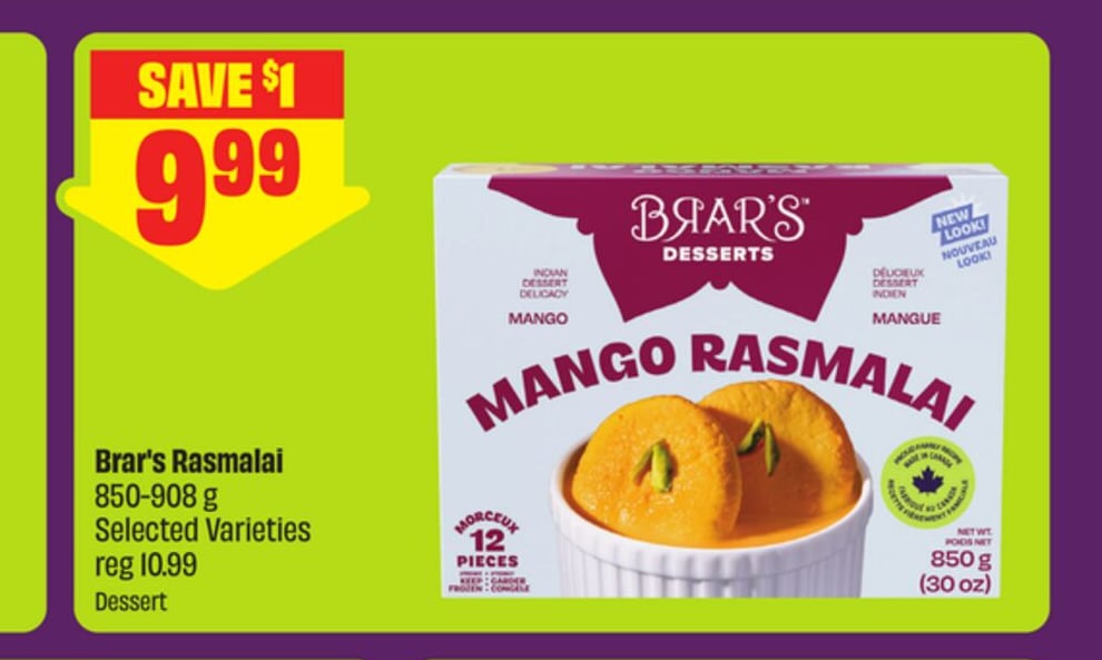 Brar's Rasmalai 850-908 g Selected Varieties