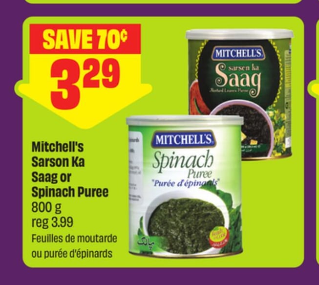 Mitchell's Sarson Ka Saag or Spinach Puree 800 g