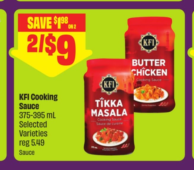 KFI Cooking Sauce 375-395 mL Selected Varieties